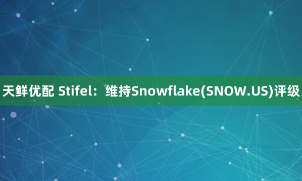天鲜优配 Stifel：维持Snowflake(SNOW.US)评级
